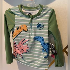 Jurassic World Girls 2pc Swim Set: Rashguard, bikini bottom sz 3T